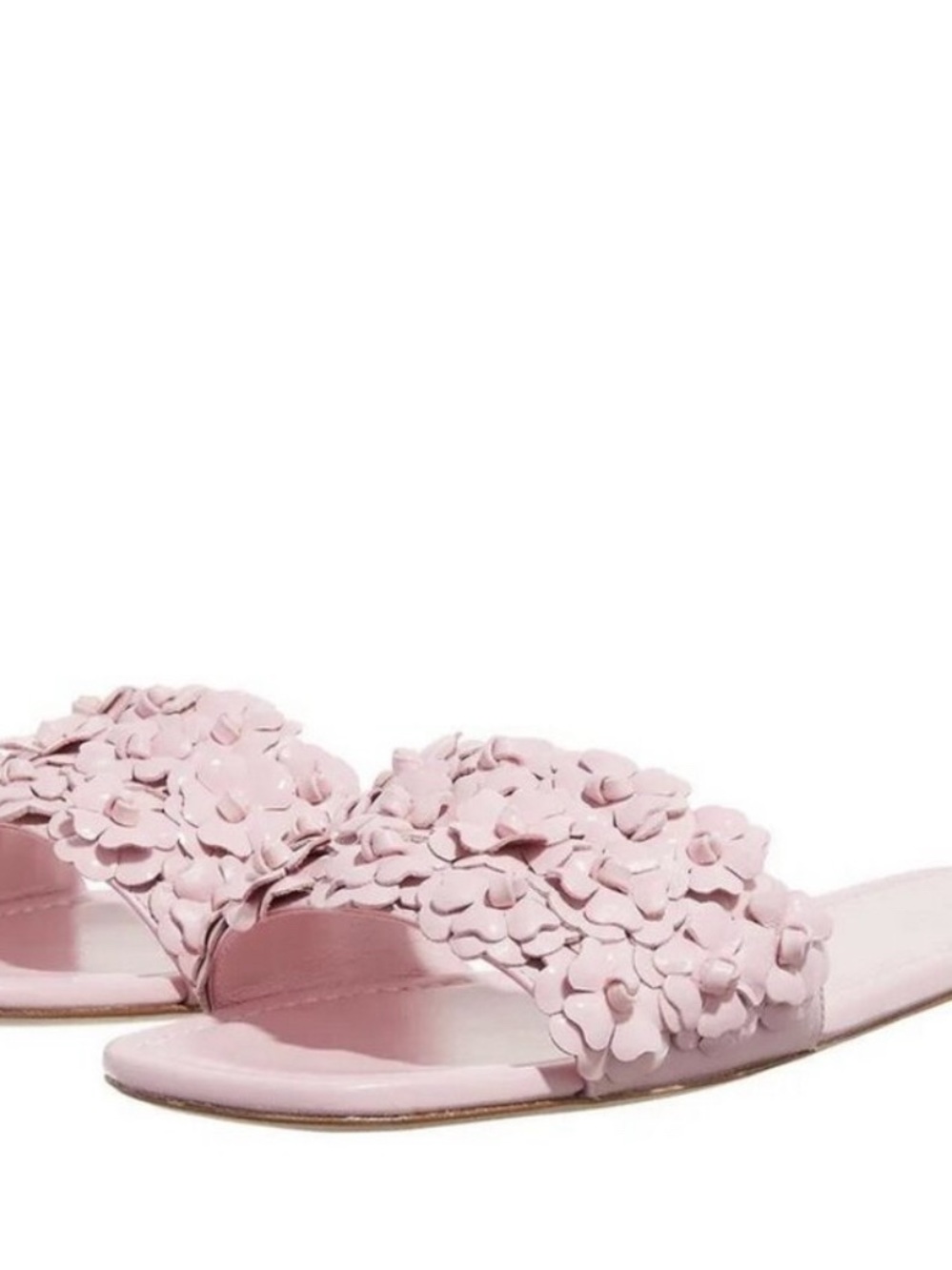 Stuart Weitzman Meadow‎ Floral Leather Sandals in Light Pink  Size 7.5